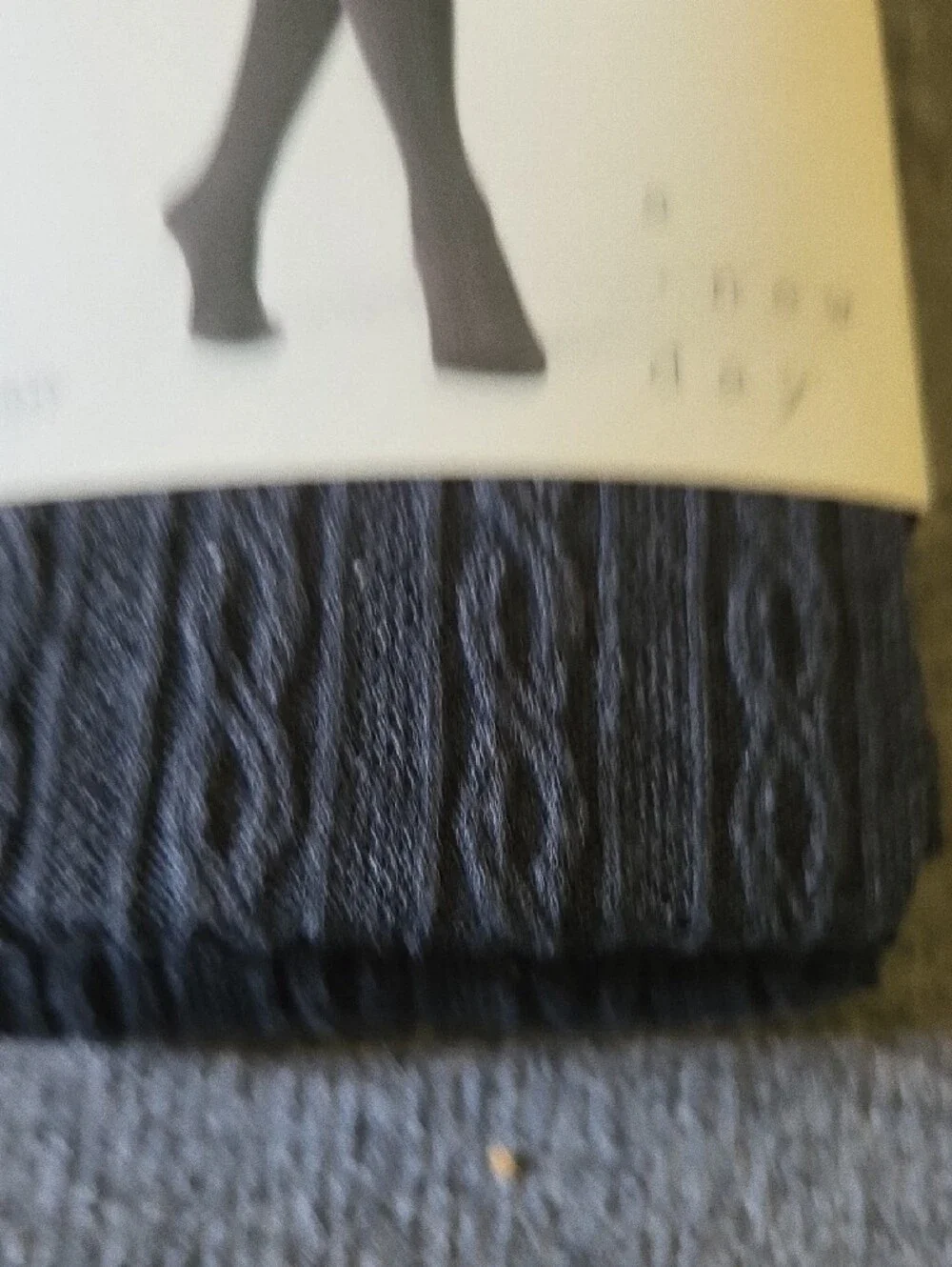 a new day Black Cable Knit Sweater Tights M/L